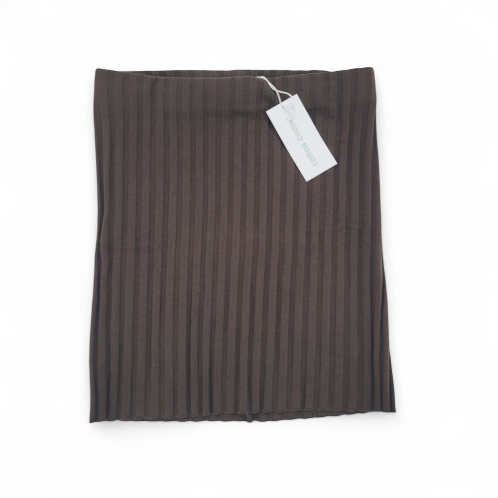 Cotton Citizen Women XS Capri Mini Skirt Brown Ribbed Stretch‎ USA Y2K Core